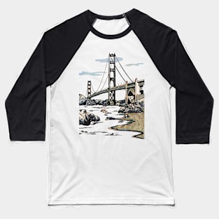 Golden Gate Bridge San Francisco Baseball T-Shirt